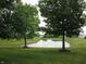 Picturesque pond with fountain offering a serene view and community green space at 6350 Emerald Springs Dr, Indianapolis, IN 46221
