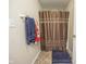 Cozy bathroom featuring a shower with a brown shower curtain and towel rack at 6376 Matcumbe Way, Plainfield, IN 46168