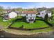 Beautiful backyard with a wooden deck, a fenced lawn and views of the pond at 6514 Trevia Ct, Indianapolis, IN 46236
