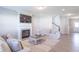 Cozy living room showcases a fireplace, comfortable seating, and an open floor plan at 7144 Hart St, Cumberland, IN 46229