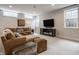Basement living room area with comfortable seating, a tv, and lots of light at 7602 N Pennsylvania St, Indianapolis, IN 46240