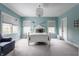 Airy bedroom featuring light blue walls and two windows offering great natural light at 7602 N Pennsylvania St, Indianapolis, IN 46240