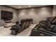 A home theater with reclining leather chairs and a large screen at 7602 N Pennsylvania St, Indianapolis, IN 46240