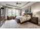 Spacious main bedroom with natural light, tray ceiling, sitting area, and carpet at 7602 N Pennsylvania St, Indianapolis, IN 46240