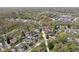 Expansive aerial view of a lush neighborhood with mature trees, diverse home styles, and winding roads on a sunny day at 775 W Hawthorne St, Zionsville, IN 46077