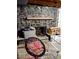 Stone fireplace in an unfinished basement at 798 S 600 W, New Palestine, IN 46163