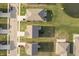 Straight down aerial view of homes with landscaped yards and neighborhood streets at 813 Sonoma Ln, Greenfield, IN 46140
