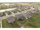 Aerial view of a neighborhood, showcasing well-maintained homes and green lawns at 813 Sonoma Ln, Greenfield, IN 46140