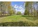 Expansive backyard with mature trees surrounding a well-maintained lawn at 8551 E 300 S, Zionsville, IN 46077