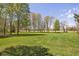 Expansive backyard with lush green grass and mature trees, perfect for recreation at 8551 E 300 S, Zionsville, IN 46077