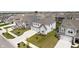 An aerial view of a well-manicured home in a suburban neighborhood at 8654 Tripp Rd, Pendleton, IN 46064
