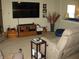Comfortable living room features neutral walls, large TV, cozy seating, and decor at 9045 Stones Bluff Pl, Indianapolis, IN 46113