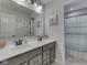 Bright bathroom featuring double vanity, neutral color palette, and plenty of light at 1051 Margate Dr, Greenwood, IN 46143