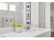 Modern bathroom with a sleek vanity, stylish fixtures, and a glass-enclosed shower, providing a clean and contemporary design at 1285 Chatham Hills Blvd, Westfield, IN 46074