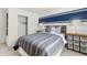 Comfortable bedroom with a blue striped accent wall and plenty of room and closet space at 1285 Chatham Hills Blvd, Westfield, IN 46074