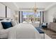 Bright main bedroom with a large window, stylish bed, and coordinated decor, creating a cozy and inviting space at 1285 Chatham Hills Blvd, Westfield, IN 46074