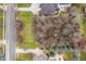 Overhead aerial view featuring backyard with inviting pool, green grass and mature trees and landscape at 13855 Waterway Blvd, Fishers, IN 46040