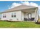 This home has a beautiful backyard featuring a covered patio with outdoor furniture and plenty of green space at 30 Benfield Dr, Whiteland, IN 46184