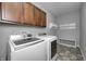 Functional laundry room featuring modern appliances and ample storage space at 3147 Winings Ln, Carmel, IN 46074
