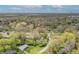 Scenic aerial view of residential neighborhood with mature trees and distant city skyline at 3818 Kessler Boulevard East Dr, Indianapolis, IN 46220