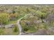 A neighborhood aerial showcasing the property's location among mature trees and established homes at 3818 Kessler Boulevard East Dr, Indianapolis, IN 46220