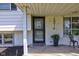 Cozy front porch view featuring a brick facade, porch seating, and a welcoming entrance at 5014 Dawn St, Anderson, IN 46013