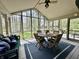 Relaxing screened porch with comfortable seating and views of the lush backyard at 5205 Mosswood Ct, Indianapolis, IN 46254