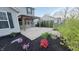 Picture of a beautiful backyard patio with elegant pavers, a covered structure and colorful flowers at 5529 W Turnbuckle Pl, McCordsville, IN 46055