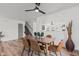 Dining room features an modern ceiling fan and neutral decor at 5924 Skyward Ln, Indianapolis, IN 46234