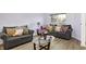 Comfortable living room featuring two sofas, a glass table, and a cozy ambiance at 5937 Terrytown Pkwy, Indianapolis, IN 46254