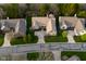 Aerial view of a home with beautiful landscaping and mature trees in a suburban neighborhood at 9626 Oakhaven Ct, Indianapolis, IN 46256