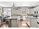 Open kitchen layout with large island, white cabinetry, stainless appliances, and plenty of natural light at 9626 Oakhaven Ct, Indianapolis, IN 46256