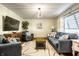 Cozy living room features contemporary furniture, a stylish rug, and modern lighting at 1031 N Lesley Ave, Indianapolis, IN 46219