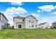 View of the home's backyard and rear exterior, showing the well-maintained lawn and back of the house at 10811 Wild Orchard Ln, Indianapolis, IN 46239
