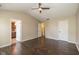 A spacious bedroom with hardwood floors and a closet for extra storage space at 10844 Bentwater Ln, Fishers, IN 46037