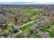 Stunning aerial view capturing the beautiful landscaping and quiet neighborhood at 11006 Timber Ln, Carmel, IN 46032