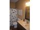 Charming bathroom featuring dinosaur themed shower curtain and decor, a great room for  at 12214 Cold Stream Rd, Noblesville, IN 46060