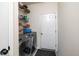 Convenient laundry room featuring shelving, a washer, and a dryer at 15142 Blue Ribbon Blvd, Fishers, IN 46040