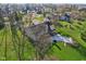 Overhead view of backyard featuring a screen porch, patio, inground pool, and well-kept lawn at 168 Yorkshire W Blvd, Cumberland, IN 46229