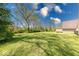 A view of the spacious backyard with lush grass and mature trees, ideal for outdoor activities at 260 17Th St, Columbus, IN 47201