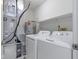 Functional laundry room with washer, dryer, water heater, and furnace at 3114 Village Park N Dr, Carmel, IN 46033