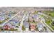 High-angle view of a densely populated neighborhood featuring colorful homes and neat street layouts at 5954 Crowley Pkwy, Whitestown, IN 46075