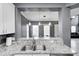 Kitchen featuring granite countertops, stainless steel sink, white cabinets and stylish pendant lighting at 5954 Crowley Pkwy, Whitestown, IN 46075
