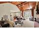 Bright living room featuring vaulted ceilings, a wood ceiling, and natural light at 6829 Whitetail Woods Ct, Bargersville, IN 46106