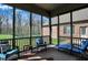 Beautiful screened-in porch with comfortable seating, offering a relaxing outdoor space at 6829 Whitetail Woods Ct, Bargersville, IN 46106