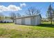 A large metal outbuilding with multiple bays for parking vehicles, boats or yard equipment at 911 W Washington Ave, Shelbyville, IN 46176