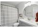 Bathroom with a shower/tub combo and vanity at 9309 Golden Woods Dr, Indianapolis, IN 46268