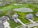 Beautiful aerial view showcasing the home's landscaping, neighborhood, and views of the golf course and ponds at 1333 Chatham Rdg Ct, Westfield, IN 46074