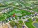 Stunning aerial view shows the property's location on a golf course with scenic ponds and manicured greens at 1333 Chatham Rdg Ct, Westfield, IN 46074