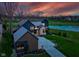 Aerial view of the home showing golf course and pond views at 1333 Chatham Rdg Ct, Westfield, IN 46074